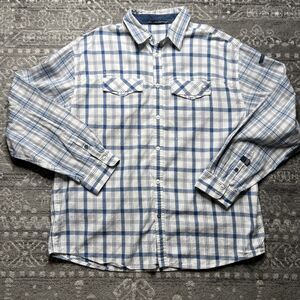 Marithe Francois Girbaud Long Sleeve Button Up Shirt Mens XXXL 3XL Blue Y2K 90s